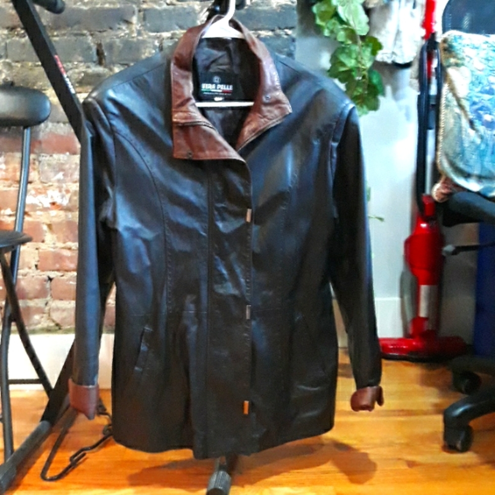 Vera Pelle Black Italian Leather Jacket